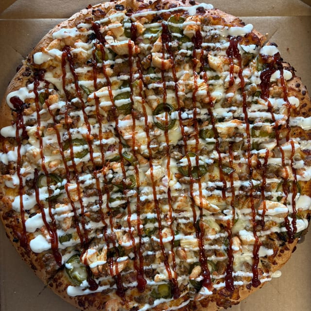 BBQ Chicken Pizza.