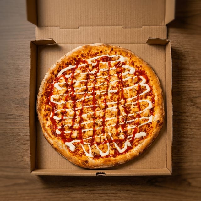Buffalo Chicken Ranch Pizza.